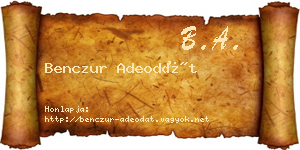 Benczur Adeodát névjegykártya